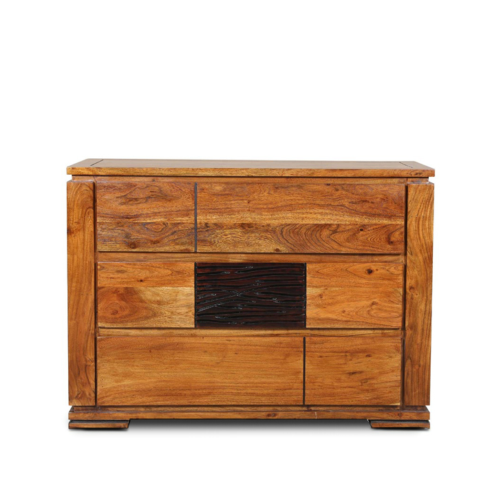 Leonaldo Chest Of Drawer (Walnut & Black)
